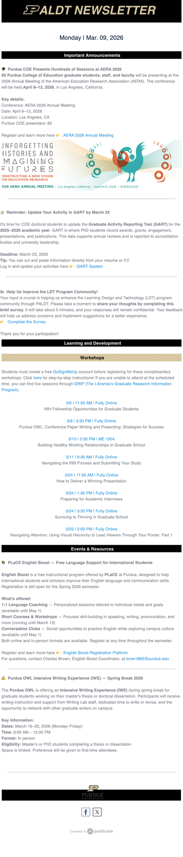 PALDT Newsletter Mar 9, 2026