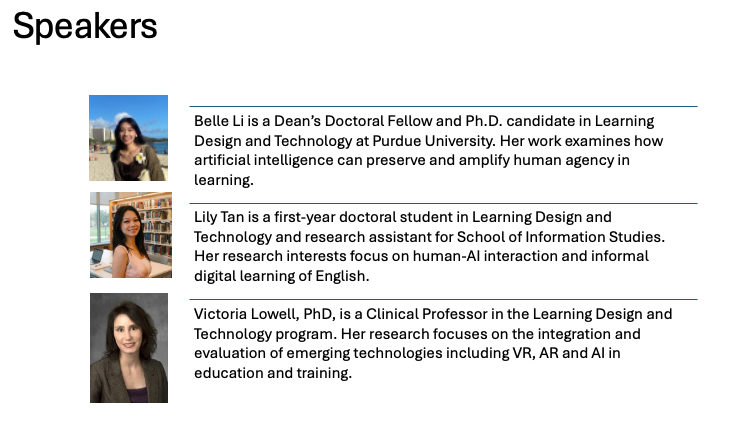 EDCI 612 Guest Lecture speakers